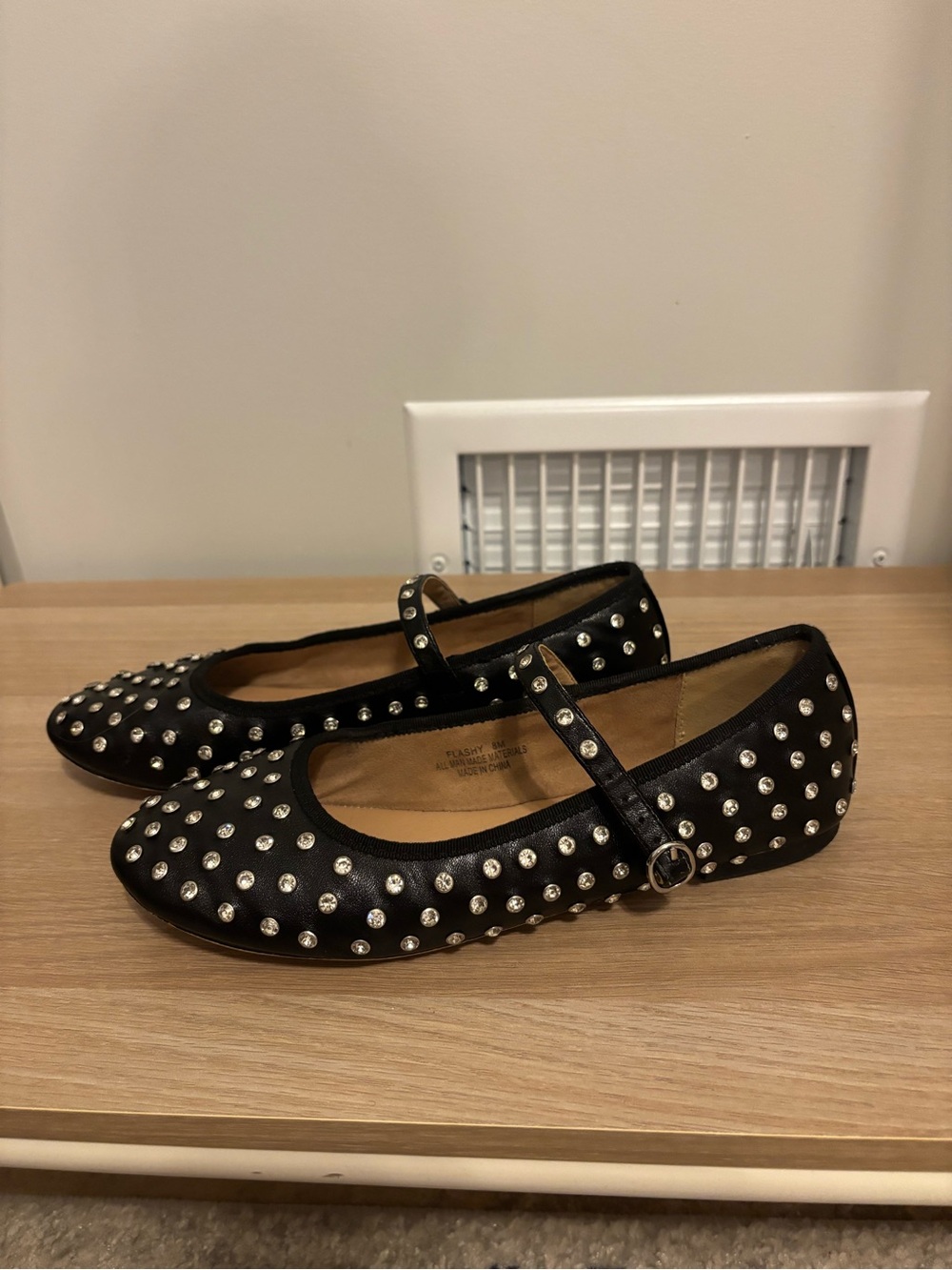 House of Harlow 1960 Black Studded Mary Jane Flats